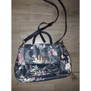 Spring floral navy crossbody handbag